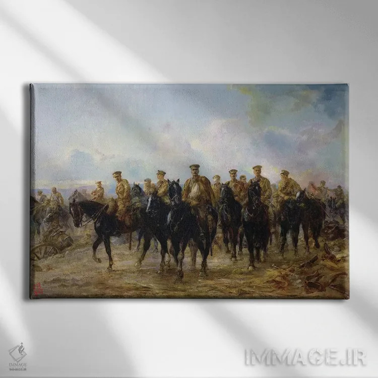 تابلو عقبنشینی از مون، ۱۹۲۷ (بلژیک) اثر لیدی باتلر (نقاش بریتانیایی) - نمای روبهرو روی دیوار