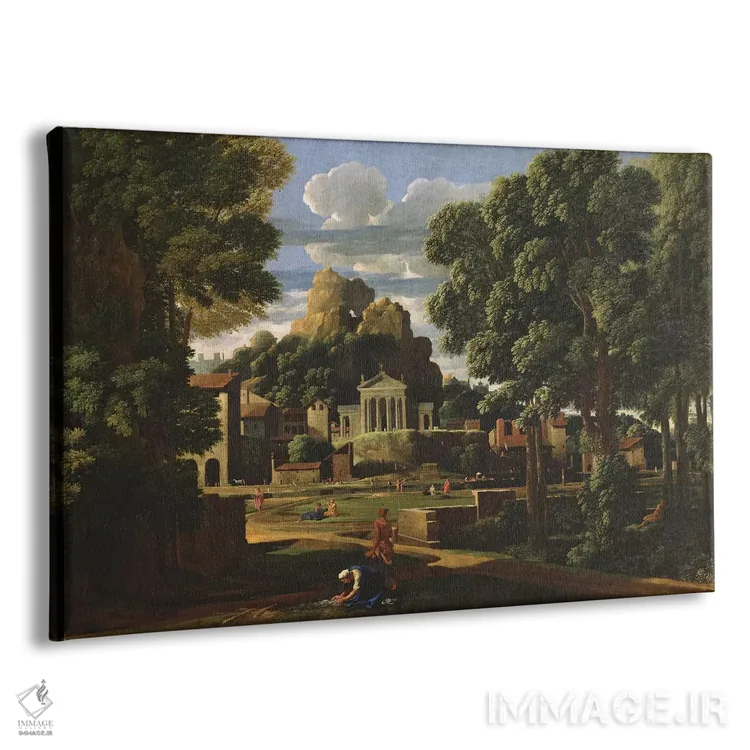 تابلو منظرهای با خاکستر فوکیون، ۱۶۴۸ (اسطوره یونانی) اثر نیکولا پوسن (نقاش فرانسوی کلاسیک) - نمای پرسپکتیو محصول