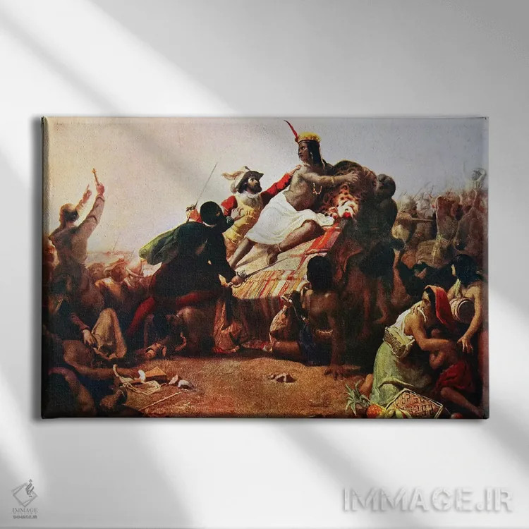 تابلو پیزارو در حال دستگیری پادشاه اینکا پرو، جان اورت میلیس، ۱۷۵۴ اثر گویدو رنی - نمای روبهرو روی دیوار