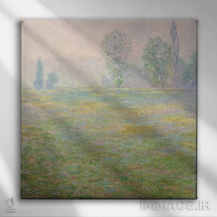 تابلو 1888,چمنزارهای ژیورنی، ۱۸۸۸ اثر کلود مونه (نقاش معروف فرانسوی) - نمای روبهرو روی دیوار