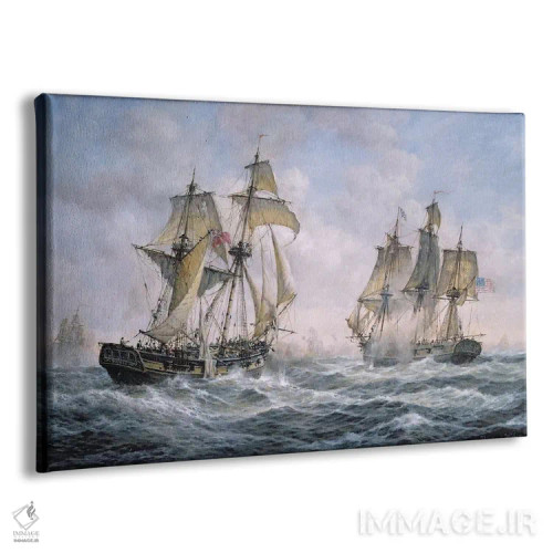 تابلو 1812,درگیری میان ناو جنگی آمریکایی "واسپ" و ناو انگلیسی "فرولیک"، ۱۸۱۲ اثر ریچارد ویلیس - نمای پرسپکتیو محصول