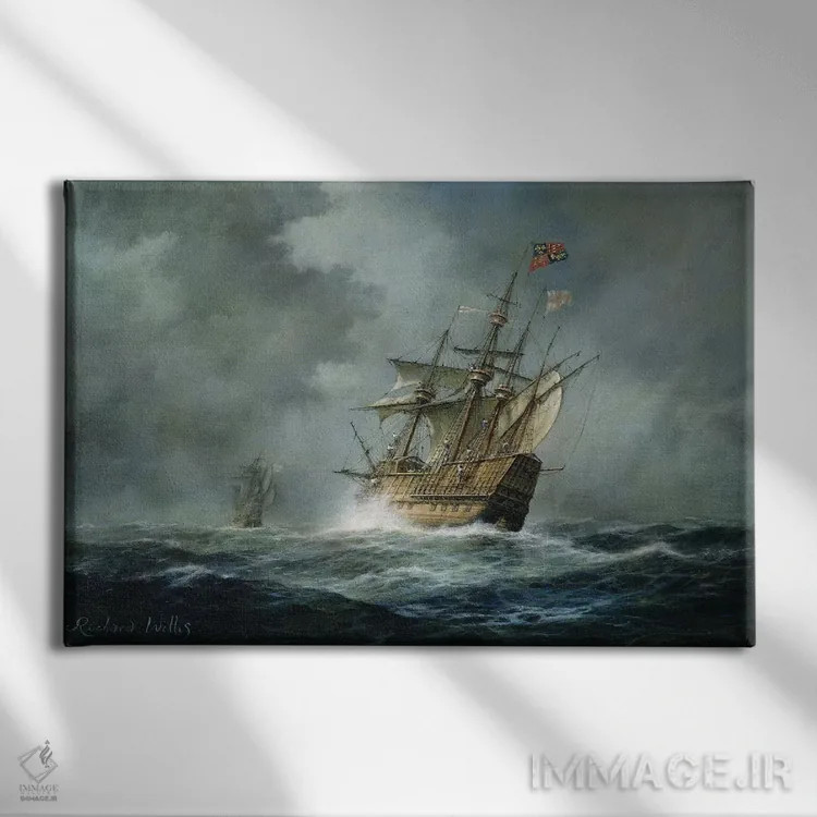 تابلو ماری رز (کشتی تاریخی) اثر ریچارد ویلیس - نمای روبهرو روی دیوار