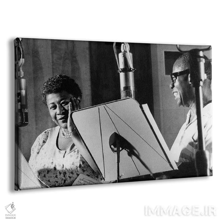 تابلو New York, 1950,الا فیتزجرالد و لوئی آرمسترانگ در استودیو دکا رکوردز، نیویورک، ۱۹۵۰ اثر رو دز آرشیو (آرشیو خیابان) - نمای پرسپکتیو محصول