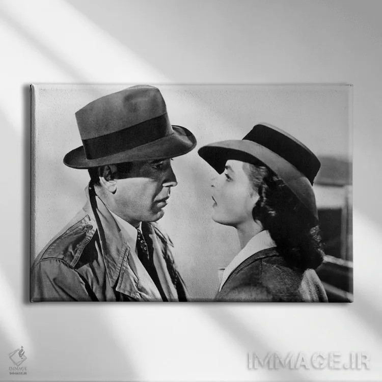 تابلو کازابلانکا با اینگرید برگمن و هامفری بوگارت؛ برنده اسکار بهترین فیلم، ۱۹۴۳ اثر رو دز آرشیو (آرشیو خیابان) - نمای روبهرو روی دیوار