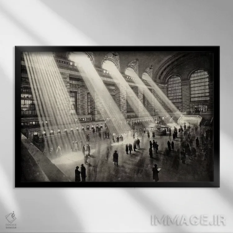 تابلو New York c.1930,ایستگاه گرند سنترال، نیویورک، حدود ۱۹۳۰ اثر رو دز آرشیو (آرشیو خیابان) - نمای قابدار مشکی