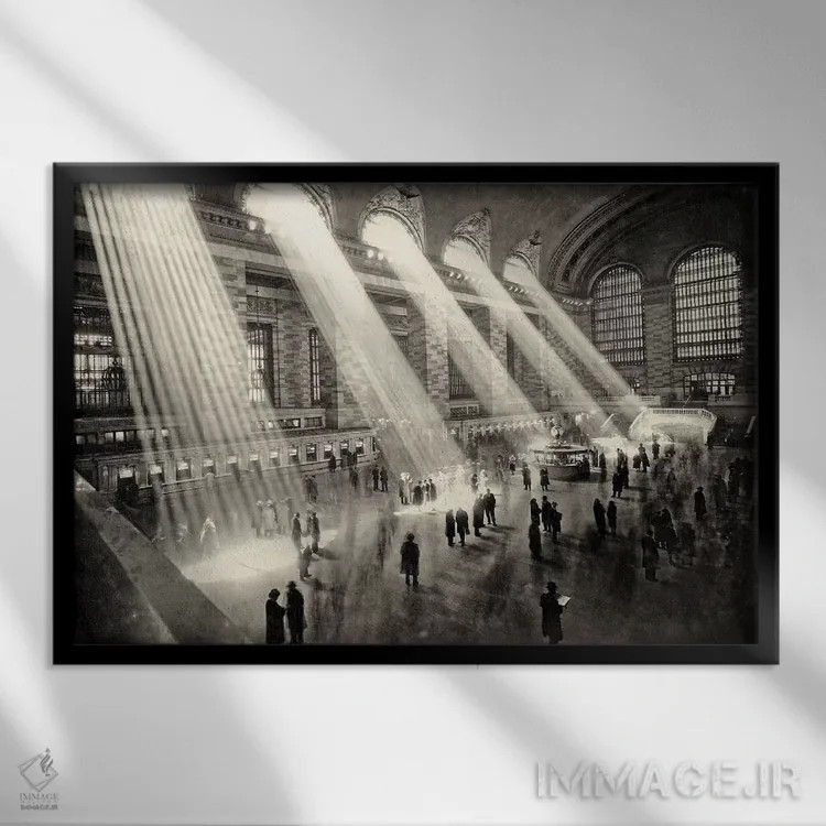 تابلو New York c.1930,ایستگاه گرند سنترال، نیویورک، حدود ۱۹۳۰ اثر رو دز آرشیو (آرشیو خیابان) - نمای قابدار مشکی