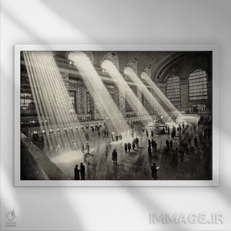 تابلو New York c.1930,ایستگاه گرند سنترال، نیویورک، حدود ۱۹۳۰ اثر رو دز آرشیو (آرشیو خیابان) - نمای قابدار سفید