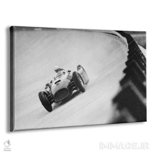 تابلو Monza Eni Circuit, Qualifying Round, Italian Grand Prix, August 26, 1955,امیلیو جوزپه "نینو" فارینا در حال رانندگی با فراری خود در پیست مونزا - دور انتخابی جایزه بزرگ ایتالیا، ۲۶ اوت ۱۹۵۵ اثر رو دز آرشیو (آرشیو خیابان) - نمای پرسپکتیو محصول