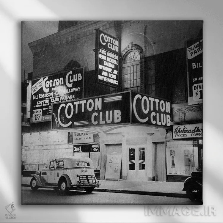 تابلو New York, in 1938,کلوب کاتن (کاتن کلاب) در هارلم، نیویورک، ۱۹۳۸ اثر رو دز آرشیو (آرشیو خیابان) - نمای روبهرو روی دیوار