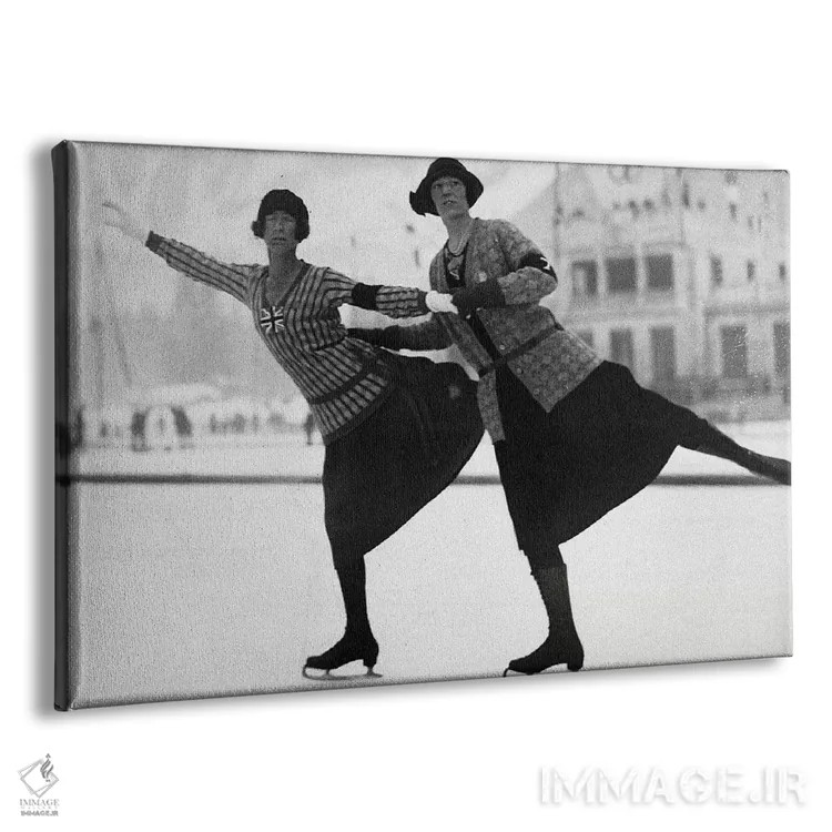 تابلو 1924 Winter Olympic Games. Chamonix, France,اسکیتبازان نمایشی انگلیسی، اثل موکلت و کتلین شاو، بازیهای المپیک زمستانی ۱۹۲۴، شامونی، فرانسه اثر رو دز آرشیو (آرشیو خیابان) - نمای پرسپکتیو محصول