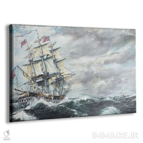 تابلو 2003,کشتی USS Constitution به سوی ناو جنگی Guerriere، ۱۹ اوت ۱۸۱۲ (تصویر مربوط به ۲۰۰۳) اثر وینسنت الکساندر بوت - نمای پرسپکتیو محصول