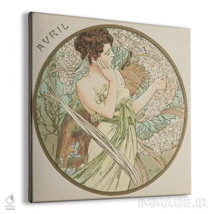 تابلو 1899,آوریل، ۱۸۹۹ اثر آلفونس موخا (هنرمند آرت نووی چک) - نمای پرسپکتیو محصول