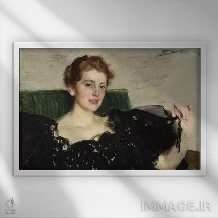 تابلو 1897,لوسی ترنر جوی، ۱۸۹۷ اثر اندرز لئونارد زورِن (نقاش سوئدی) - نمای قابدار سفید