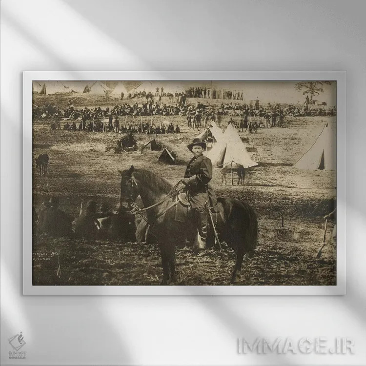 تابلو مونتاژ ژنرال گرانت در سیتی پوینت (نظامی) اثر عکاس آمریکایی (عنوان عمومی) - نمای قابدار سفید