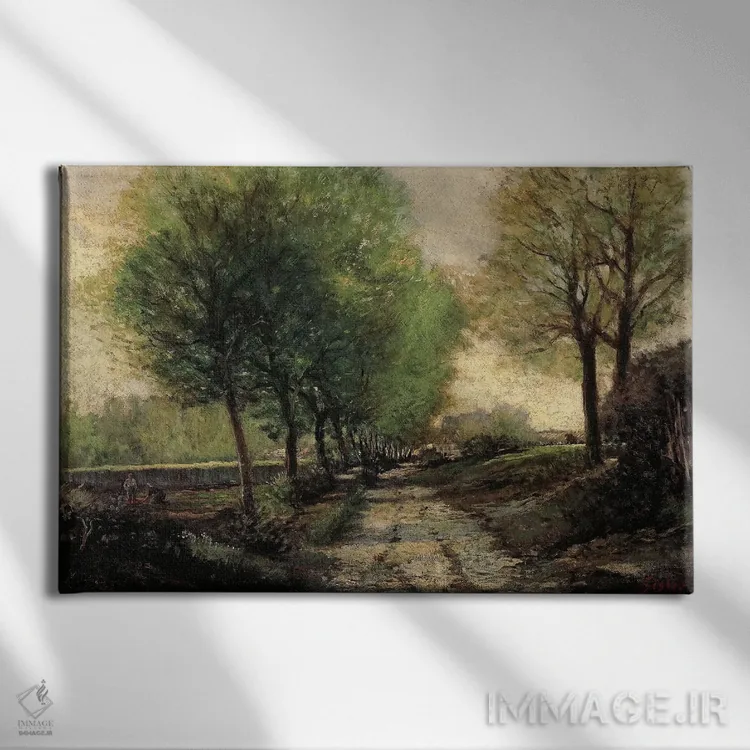 تابلو 1865-1867,خیابان درختکاریشده در شهر کوچک، ۱۸۶۵-۱۸۶۷ اثر آلفرد سیسلی (نقاش امپرسیونیست انگلیسی-فرانسوی) - نمای روبهرو روی دیوار