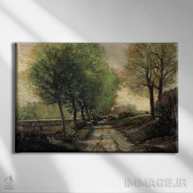 تابلو 1865-1867,خیابان درختکاریشده در شهر کوچک، ۱۸۶۵-۱۸۶۷ اثر آلفرد سیسلی (نقاش امپرسیونیست انگلیسی-فرانسوی) - نمای روبهرو روی دیوار