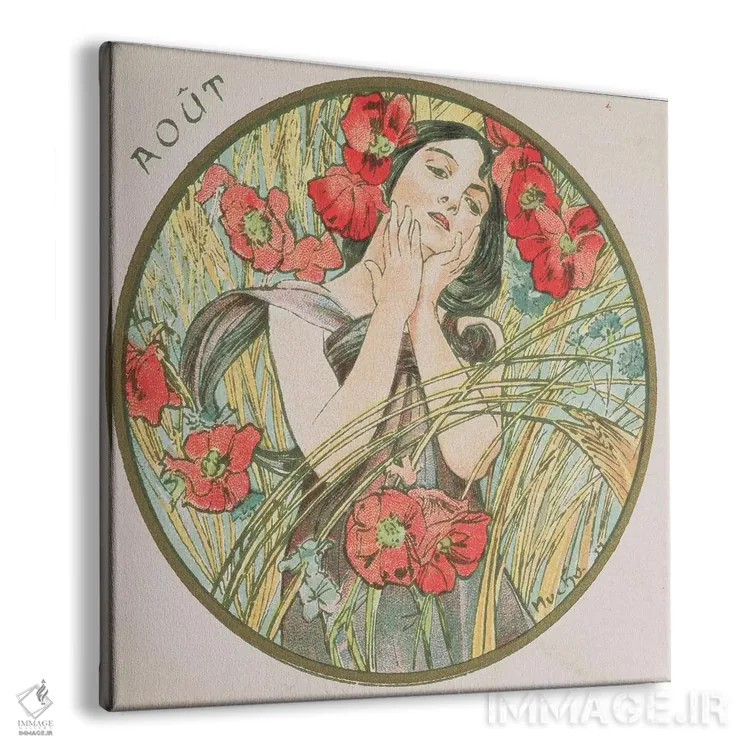 تابلو 1899,اوت، ۱۸۹۹ اثر آلفونس موخا (هنرمند آرت نووی چک) - نمای پرسپکتیو محصول