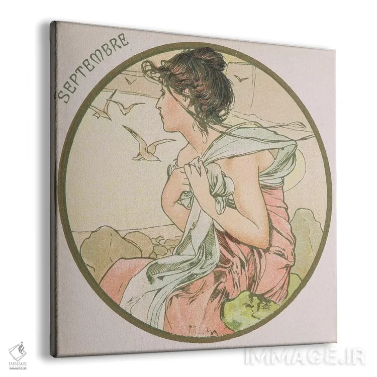 تابلو 1899,سپتامبر، ۱۸۹۹ اثر آلفونس موخا (هنرمند آرت نووی چک) - نمای پرسپکتیو محصول