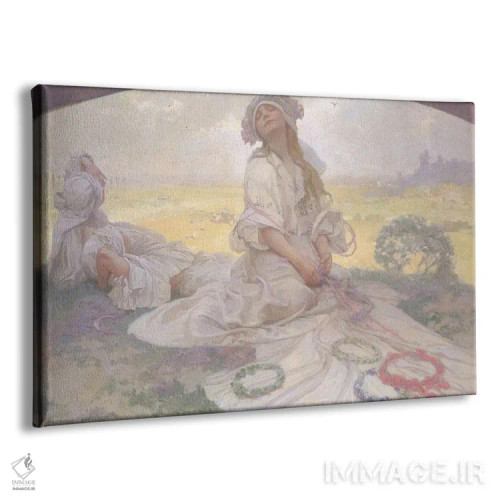 تابلو c.1930,آواز بوهِمیا، حدود ۱۹۳۰ اثر آلفونس موخا (هنرمند آرت نووی چک) - نمای پرسپکتیو محصول