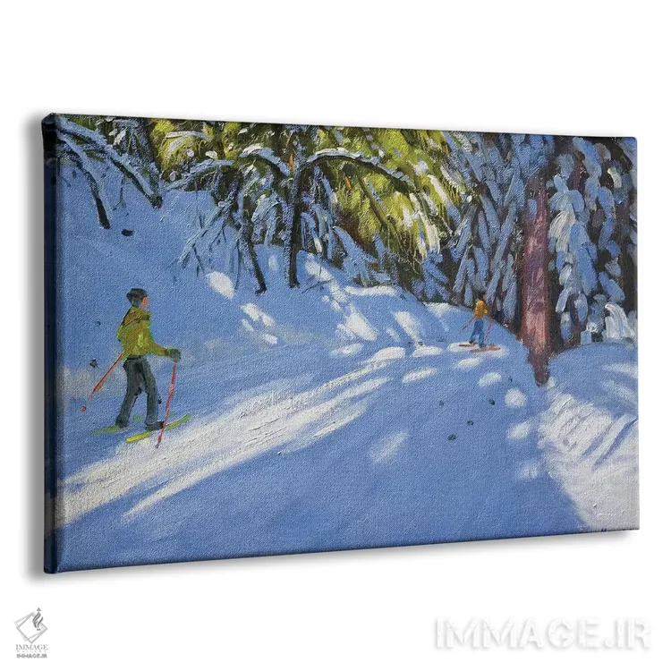 تابلو La Clusaz,اسکی در دل جنگل، لاکلوزاز اثر اندرو ماکارا - نمای پرسپکتیو محصول