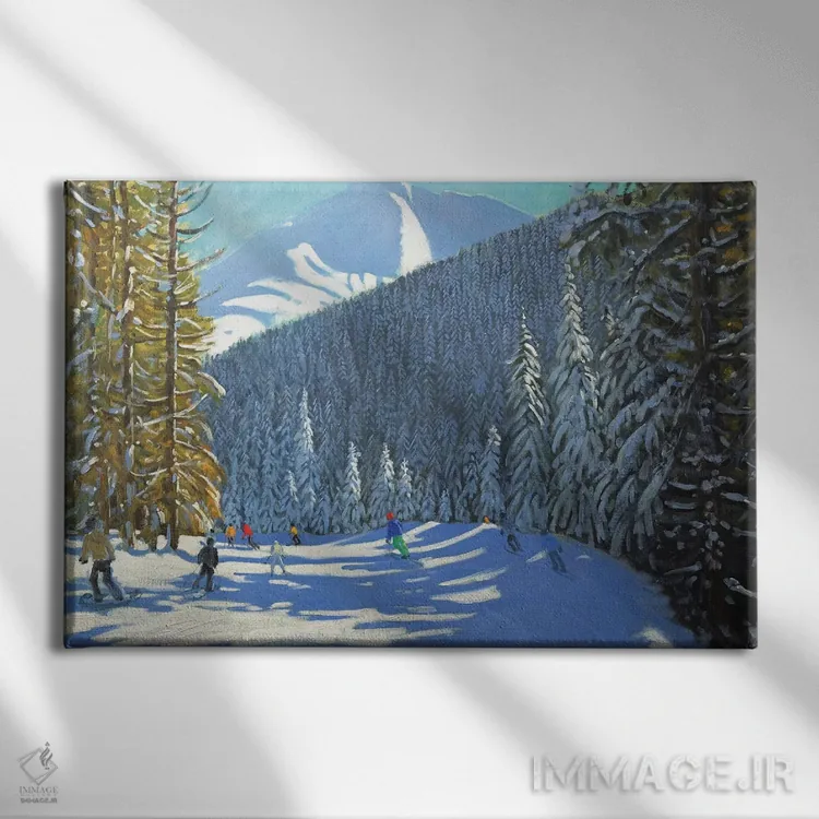 تابلو Beauregard La Clusaz,اسکی، بئورگار لاکلوزاز اثر اندرو ماکارا - نمای روبهرو روی دیوار