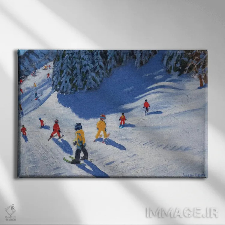 تابلو Morzine,مدرسه اسکی، مورزین اثر اندرو ماکارا - نمای روبهرو روی دیوار