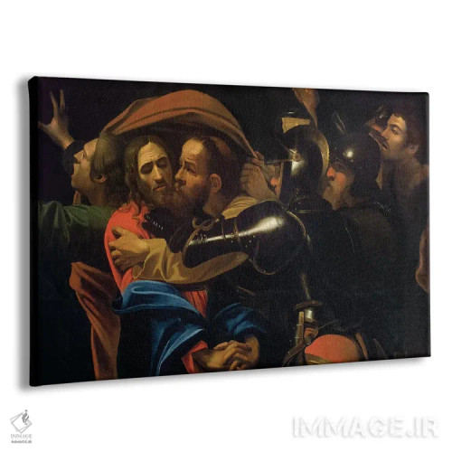 تابلو دستگیری مسیح اثر میکلآنژو مریزی دا کاراواجو (کاراواجو؛ نقاش بزرگ ایتالیایی) - نمای پرسپکتیو محصول
