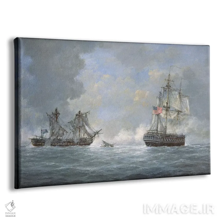 تابلو 1812,درگیری میان ناو آمریکایی "یونایتد استیتس" و ناو انگلیسی "مکدونیان" در نزدیکی جزایر قناری، ۲۵ اکتبر ۱۸۱۲ اثر ریچارد ویلیس - نمای پرسپکتیو محصول