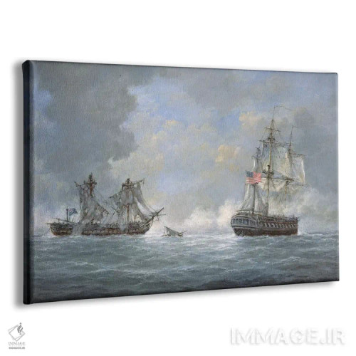 تابلو 1812,درگیری میان ناو آمریکایی "یونایتد استیتس" و ناو انگلیسی "مکدونیان" در نزدیکی جزایر قناری، ۲۵ اکتبر ۱۸۱۲ اثر ریچارد ویلیس - نمای پرسپکتیو محصول
