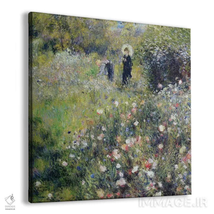 تابلو 1875,زن با چتر در باغ، ۱۸۷۵ اثر پیر-اوگوست رنوار - نمای پرسپکتیو محصول