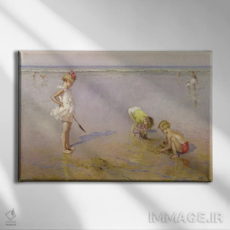 تابلو منظرهٔ ساحل اثر شارل-گارابد آتامیان (نقاش ارمنی-فرانسوی) - نمای روبهرو روی دیوار