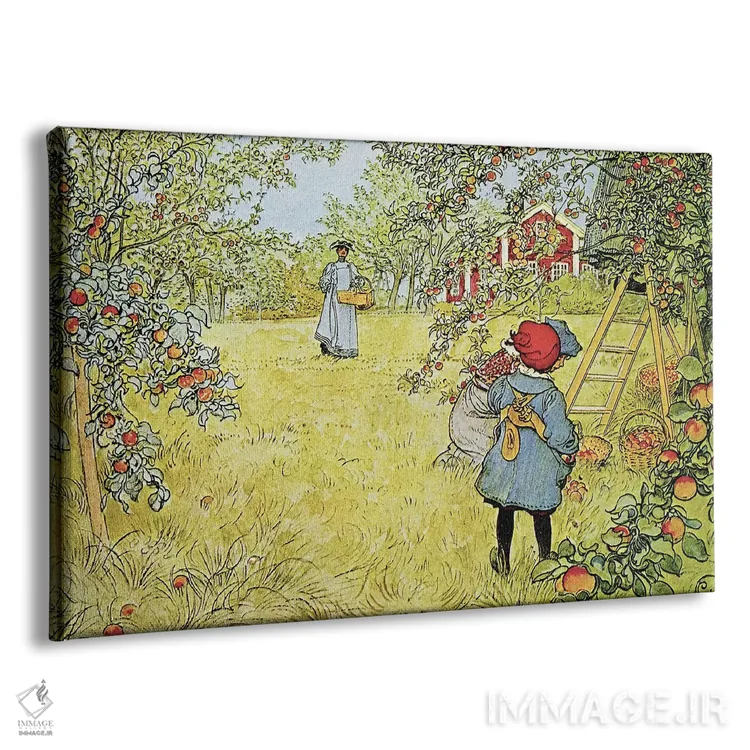 تابلو برداشت سیب اثر کارل لارسون (نقاش و تصویرگر سوئدی) - نمای پرسپکتیو محصول
