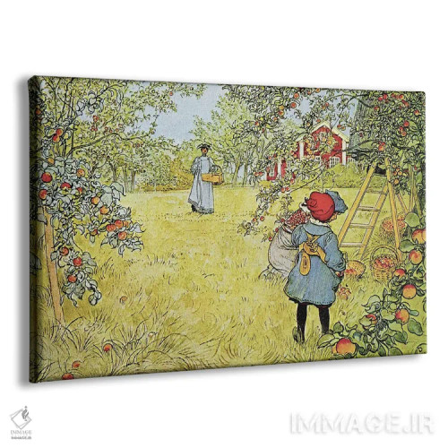 تابلو برداشت سیب اثر کارل لارسون (نقاش و تصویرگر سوئدی) - نمای پرسپکتیو محصول