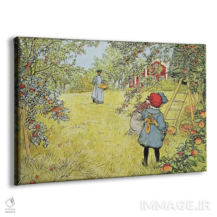 تابلو برداشت سیب اثر کارل لارسون (نقاش و تصویرگر سوئدی) - نمای پرسپکتیو محصول