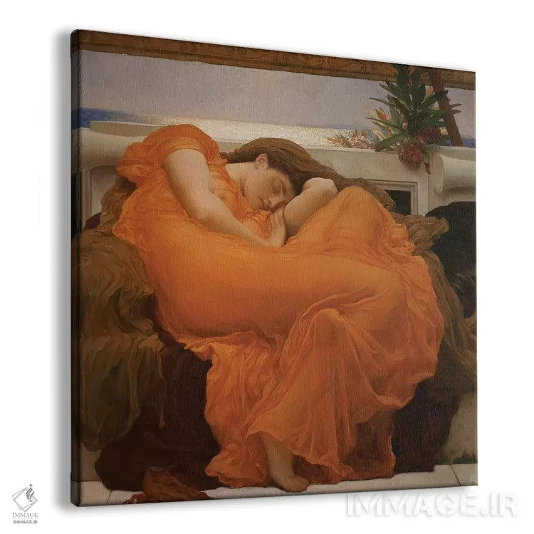 تابلو c.1895,ژوئن شعلهور، حدود ۱۸۹۵ اثر فردریک لیتون (نقاش و مجسمهساز انگلیسی) - نمای پرسپکتیو محصول