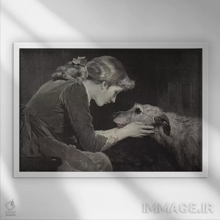 تابلو وفادار و راستین اثر چارلز برتون باربر (نقاش بریتانیایی) - نمای قابدار سفید