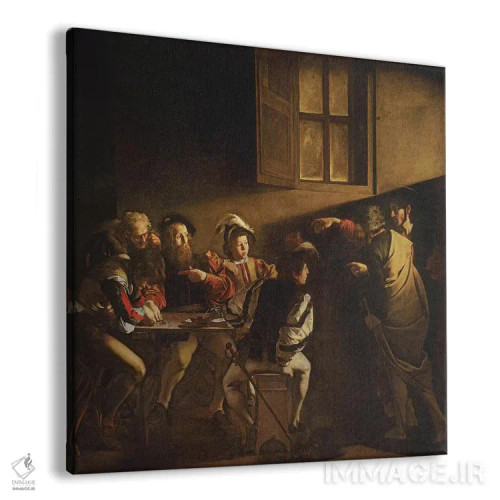 تابلو c.1598-1601,دعوت متی مقدس، حدود ۱۵۹۸–۱۶۰۱ اثر میکلآنژو مریزی دا کاراواجو (کاراواجو؛ نقاش بزرگ ایتالیایی) - نمای پرسپکتیو محصول
