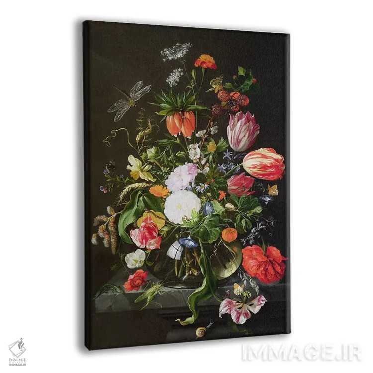 تابلو طبیعت بیجان گلها اثر یان داویدز د هیم (نقاش هلندی) - نمای پرسپکتیو محصول