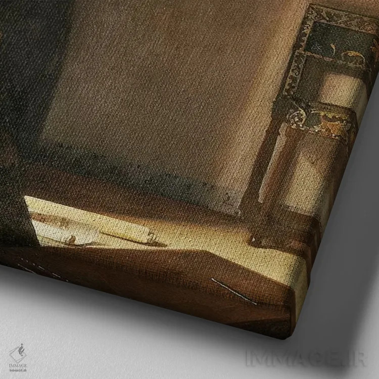 تابلو 1669,جغرافیدان، ۱۶۶۹ اثر یان ورمیر (نقاش هلندی) - نمای نزدیک بافت بوم