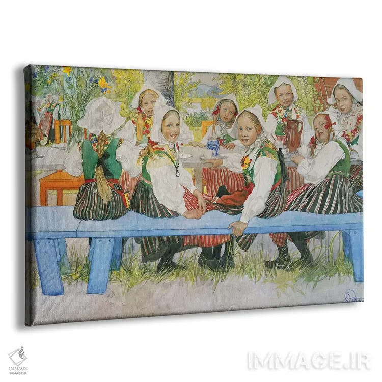 تابلو 1909,تولد کرستی، ۱۹۰۹ اثر کارل لارسون (نقاش و تصویرگر سوئدی) - نمای پرسپکتیو محصول