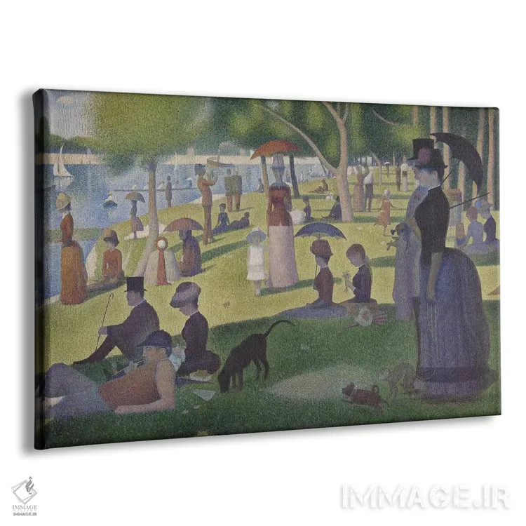 تابلو 1884-86,یکشنبه در جزیره گراند ژات، ۱۸۸۴–۸۶ اثر ژرژ سورا (نقاش نئوامپرسیونیست فرانسوی) - نمای پرسپکتیو محصول
