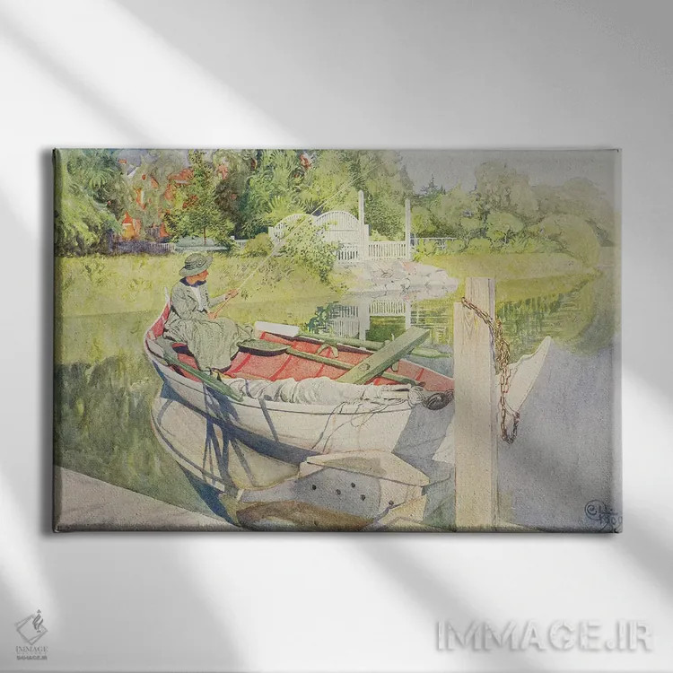 تابلو 1909,ماهیگیری، ۱۹۰۹ اثر کارل لارسون (نقاش و تصویرگر سوئدی) - نمای روبهرو روی دیوار