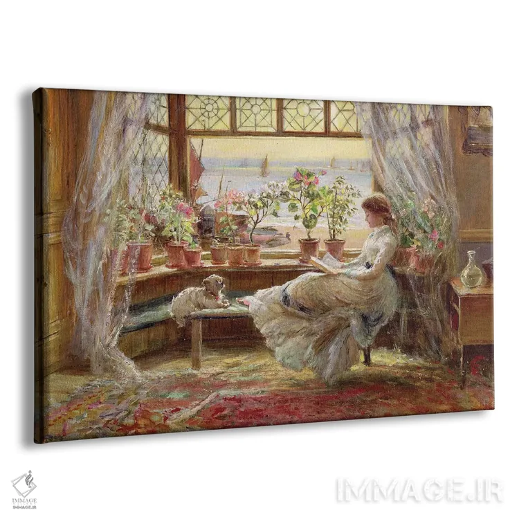 تابلو Hastings,مطالعه کنار پنجره، هیستینگز اثر چارلز جیمز لوئیس - نمای پرسپکتیو محصول