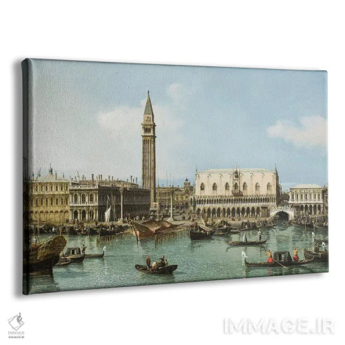تابلو Venice, c.1747-1750,اسکلهٔ مولو از حوضچه سن مارکو، ونیز، حدود ۱۷۴۷–۱۷۵۰ اثر کانالتو (نقاش ایتالیایی ونیزی منظره) - نمای پرسپکتیو محصول