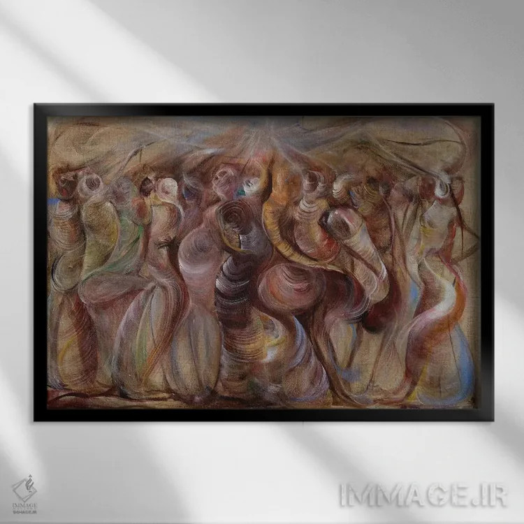 تابلو طوفان اثر آیکال بکفورد - نمای قابدار مشکی