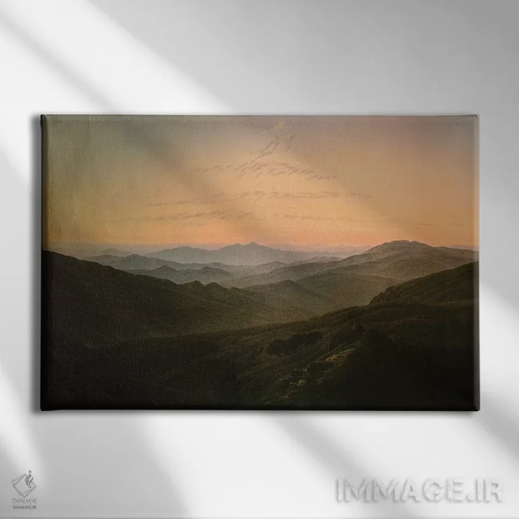 تابلو سپیدهدم اثر کاسپار داوید فریدریش (نقاش رمانتیک آلمانی) - نمای روبهرو روی دیوار