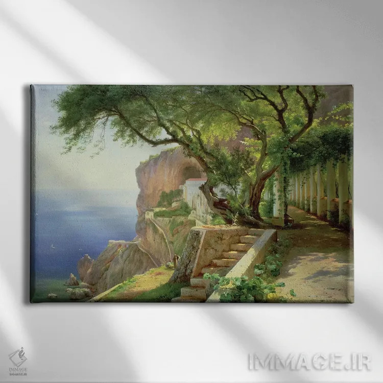 تابلو آمالفی (شهر بندری ایتالیا) اثر کارل فردریک آگارد (نقاش دانمارکی) - نمای روبهرو روی دیوار