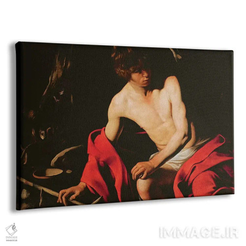 تابلو c.1604-1606,سن جان تعمیددهنده، حدود ۱۶۰۴-۱۶۰۶ (نقاشی معنویتی) اثر میکلآنژو مریزی دا کاراواجو (کاراواجو؛ نقاش بزرگ ایتالیایی) - نمای پرسپکتیو محصول