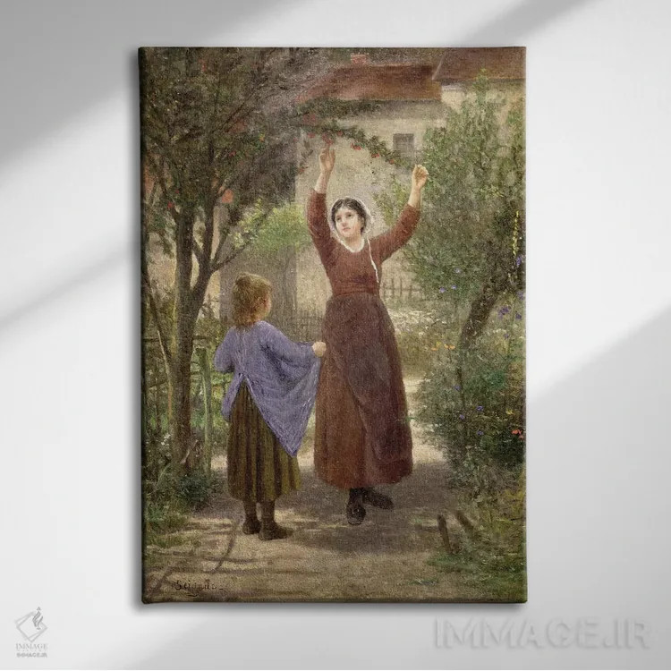 تابلو چیدن گیلاس اثر پل سیگناک - نمای روبهرو روی دیوار