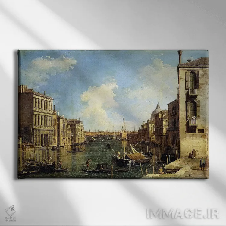تابلو Venice, Looking East from the Campo di San Vio,کانال بزرگ ونیز، نمای رو به شرق از میدان سن ویو اثر کانالتو (نقاش ایتالیایی ونیزی منظره) - نمای روبهرو روی دیوار